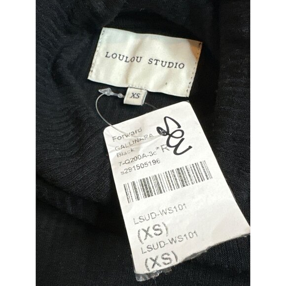 Loulou Studio Gallinara Top in Black X-Small New Womens Long Sleeve Turtleneck - Picture 8 of 15
